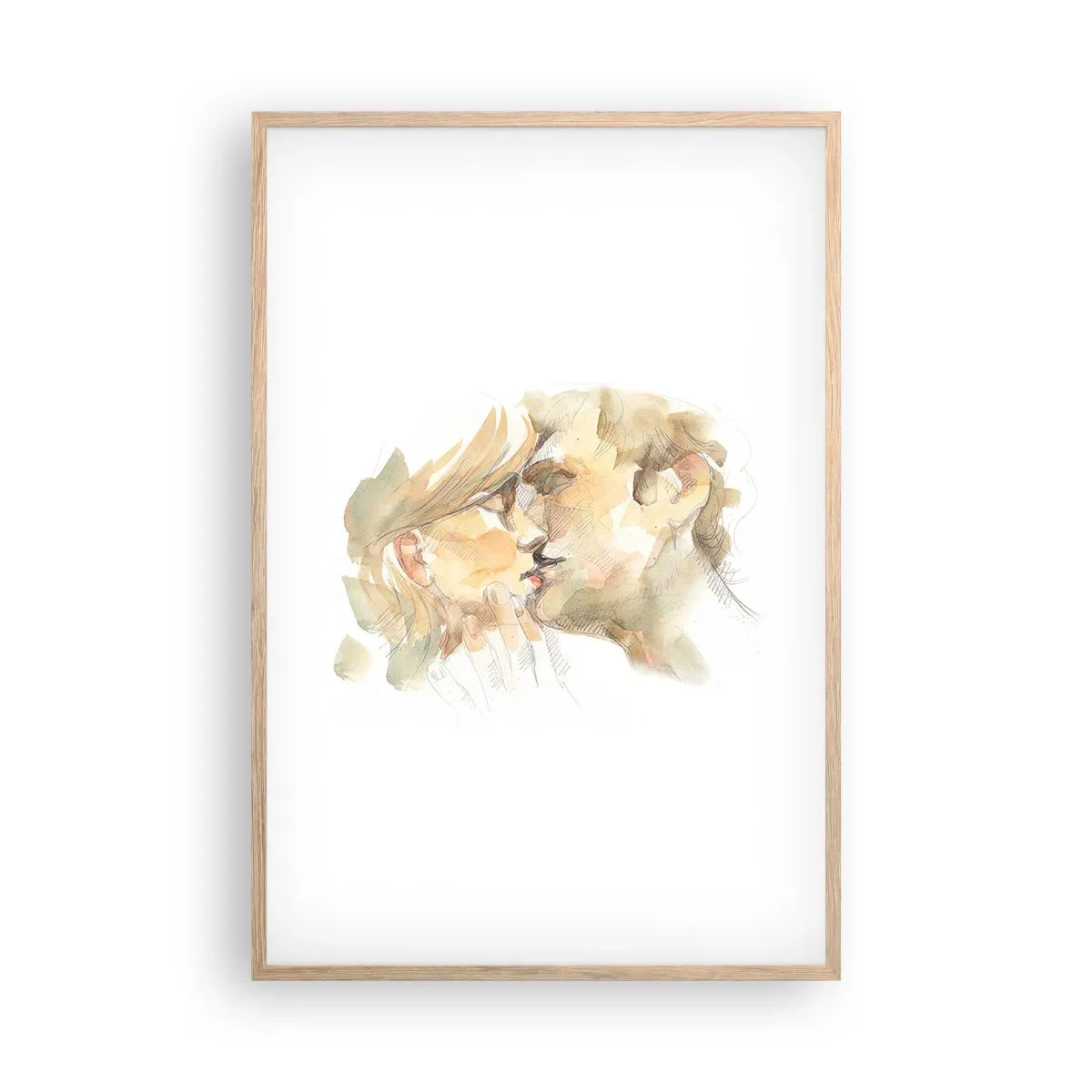 Plagát v ráme zo svetlého duba - Nájdená polovica? - 61x91 cm