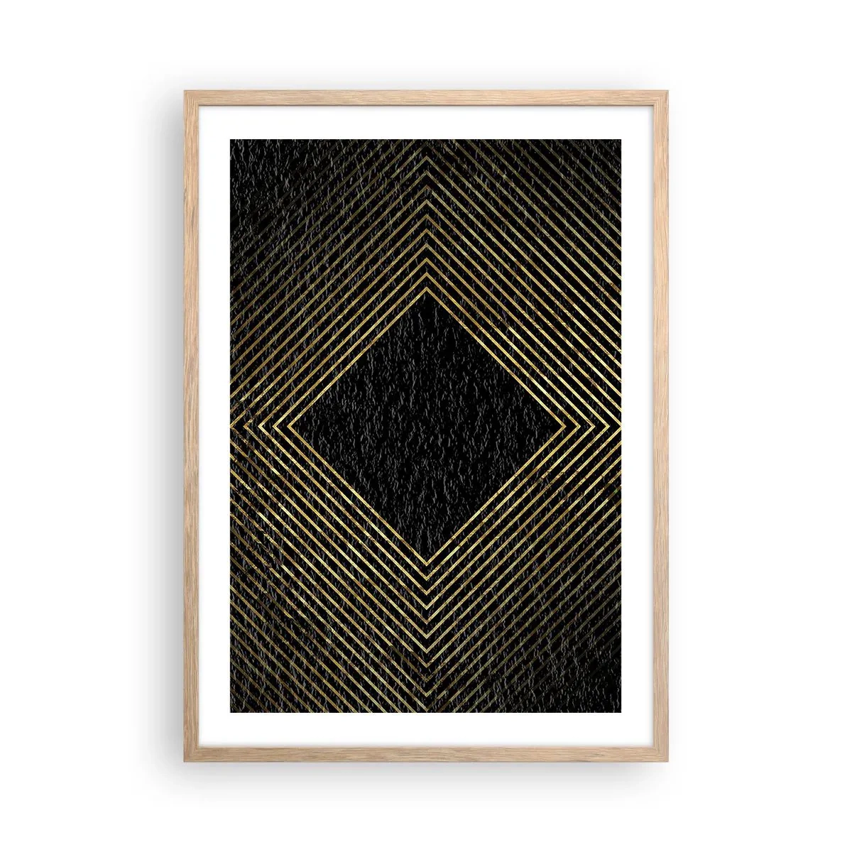 Plagát v ráme zo svetlého duba - Geometria v štýle glamour - 50x70 cm