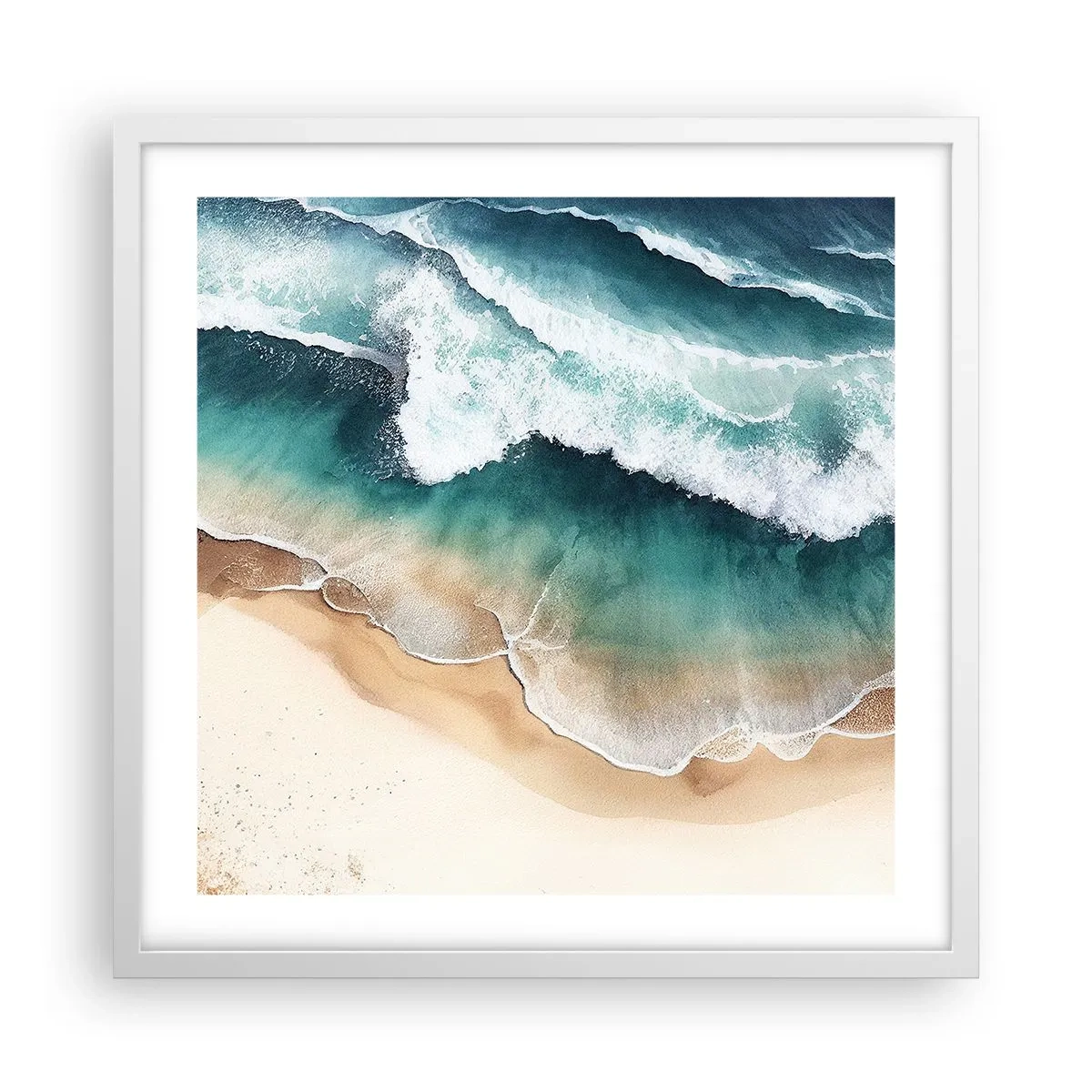 Plagát v bielom ráme - Odveké stretnutie - 50x50 cm