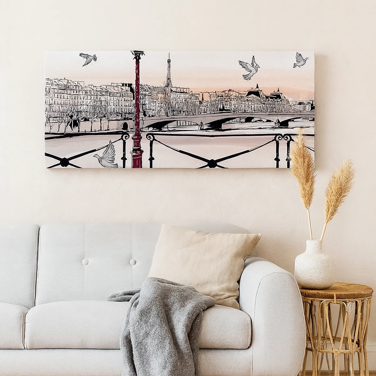 Obraz na plátne - Nad strechami Paríža - 30x30 cm