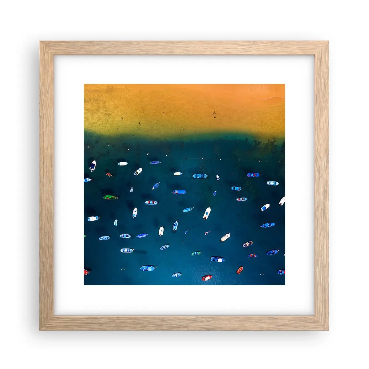Plagát v ráme zo svetlého duba - Prázdninová hra - 30x30 cm