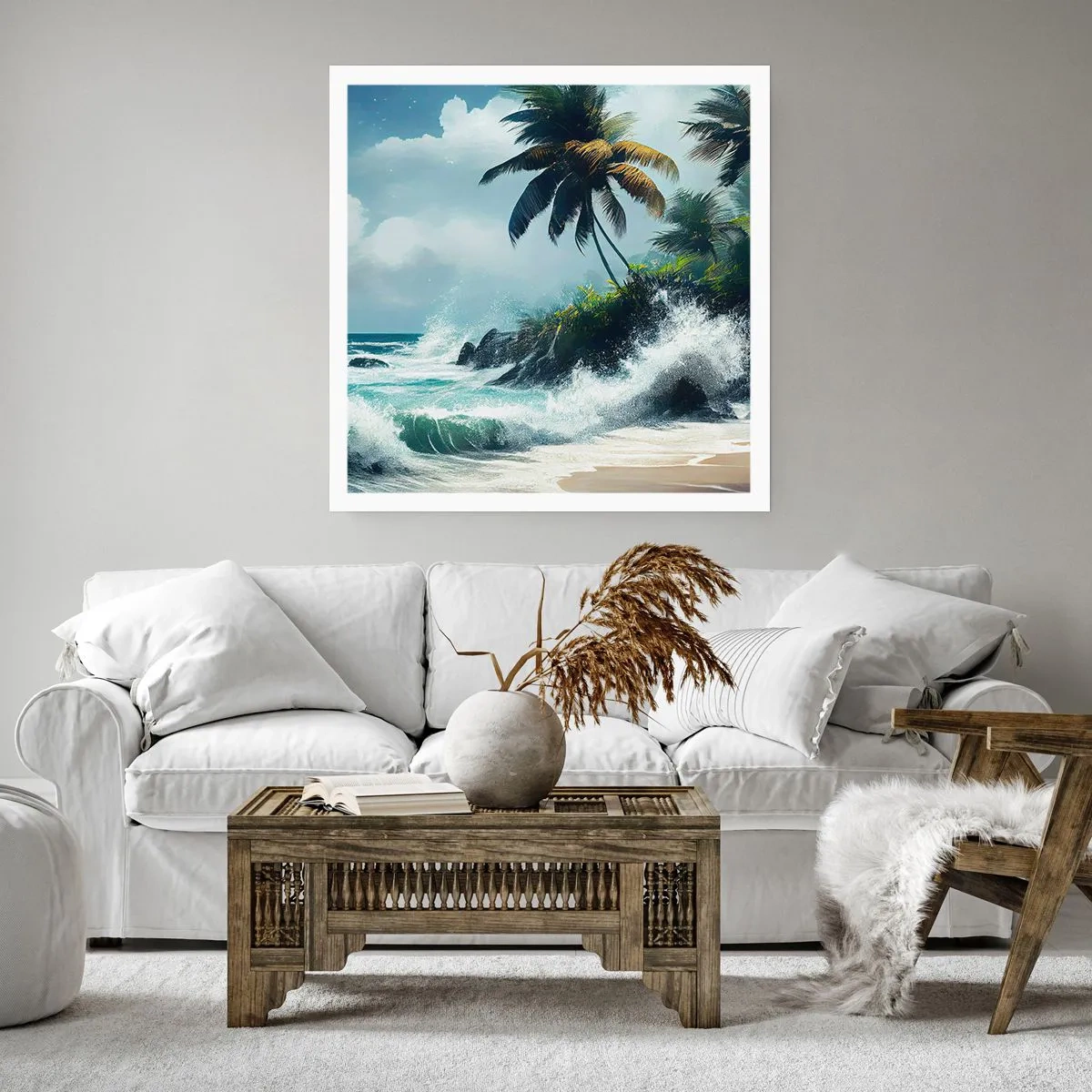 Plagát - Na tropickom pobreží - 40x40 cm