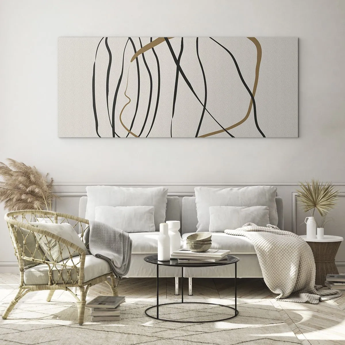 Obraz na skle - Kompozícia – tanec v slučke - 100x40 cm
