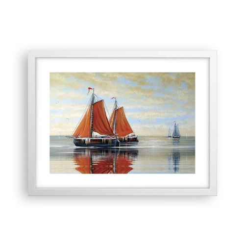 Plagát v bielom ráme - Pluj, námorník… - 40x30 cm