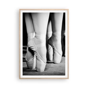 Plagát v ráme zo svetlého duba - Spoločne, ľahko - 70x100 cm