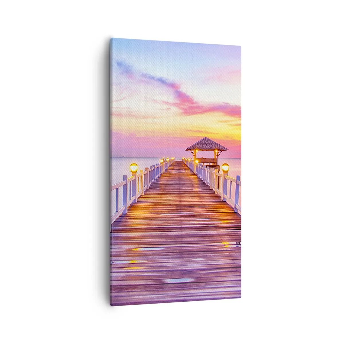 Obraz na plátne - Ľaliovo-zlaté ticho večera - 55x100 cm