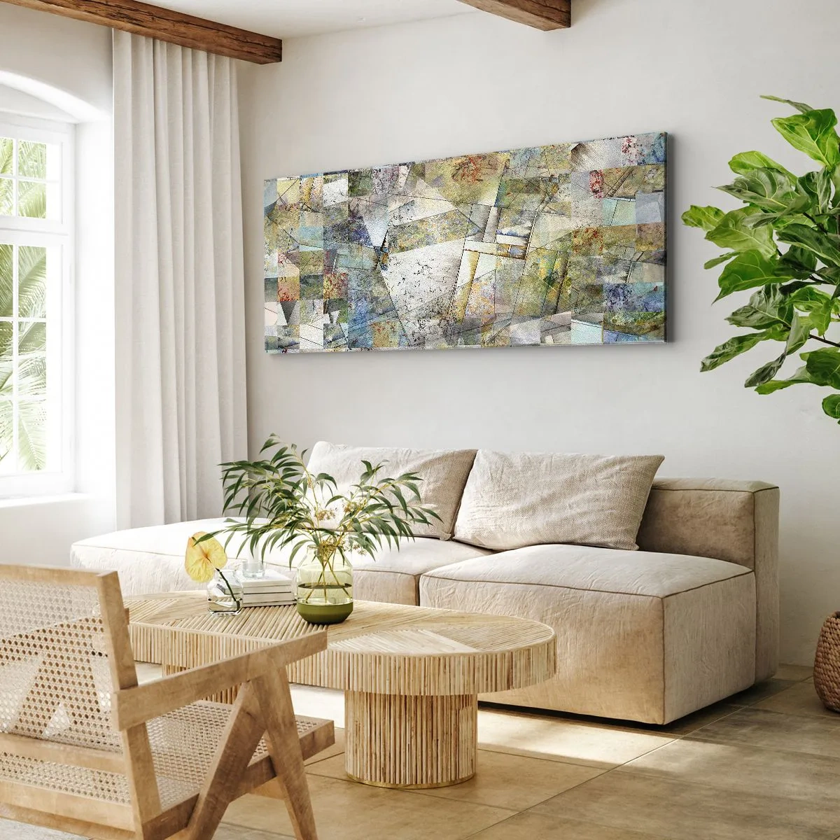 Obraz na plátne - Geometrické preskupenie - 120x50 cm
