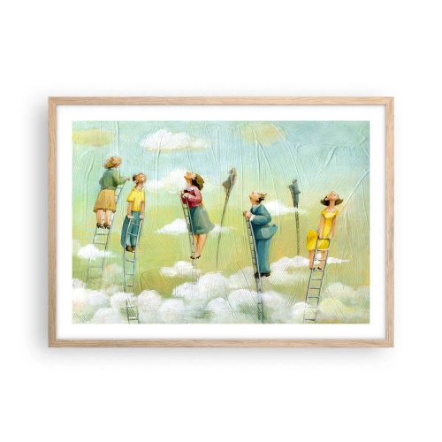 Plagát v ráme zo svetlého duba - Za svojim snom - 70x50 cm