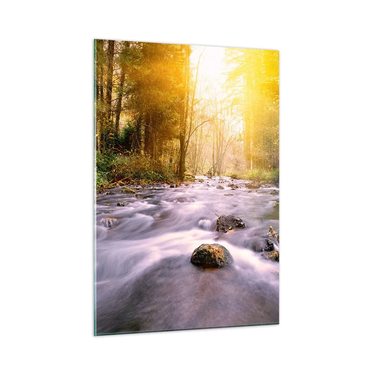 Obraz na skle - Malachit v strieborno-zlatej podobe - 50x70 cm