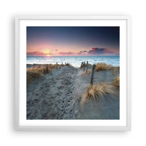 Plagát v bielom ráme - Šiel by som s tebou na kraj světa… - 50x50 cm