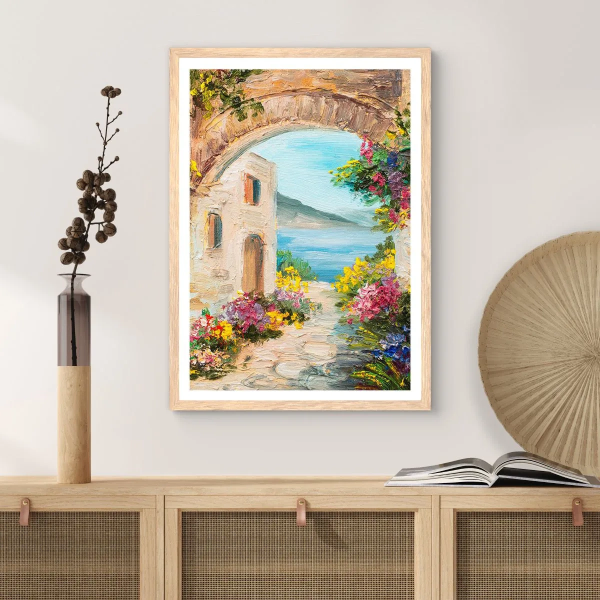 Plagát v ráme zo svetlého duba - Pôvab pobrežnej krajiny - 70x100 cm