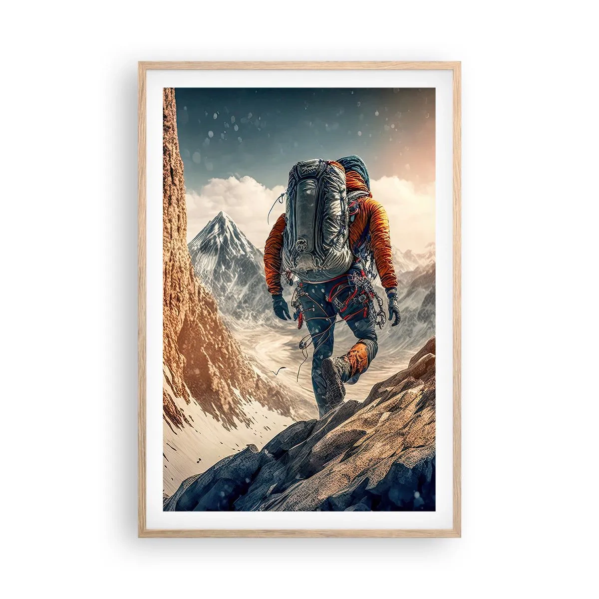 Plagát v ráme zo svetlého duba - Osamelý bojovník - 61x91 cm