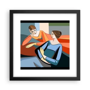 Plagát v čiernom ráme - Dôverná chvíľa - 30x30 cm