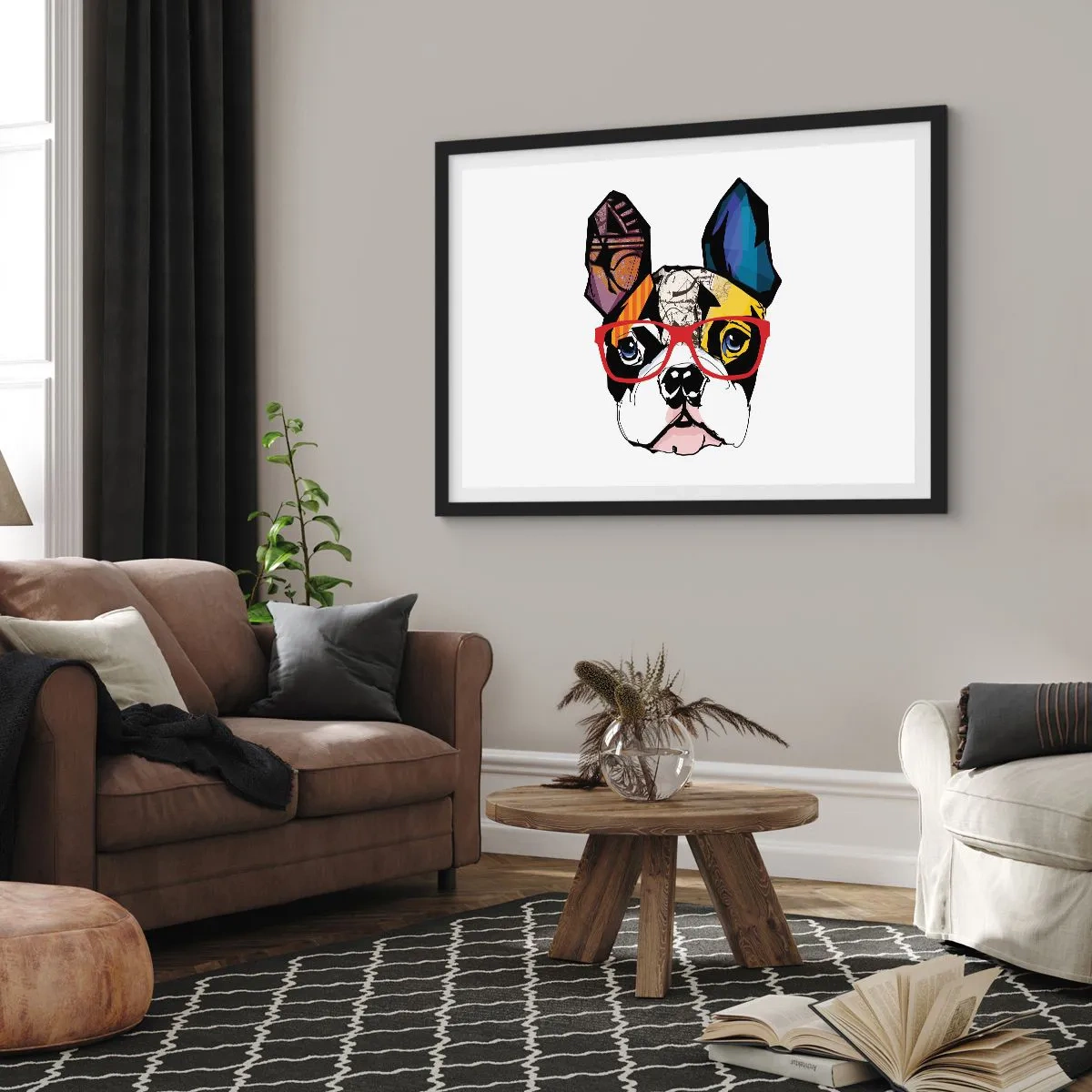 Plagát v čiernom ráme - Intelektuál - 50x40 cm