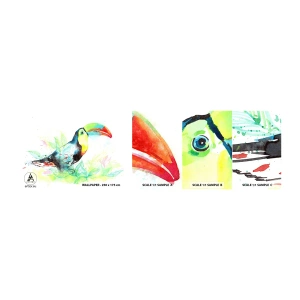 Vzorka Fototapeta Standard Eco - Farebný ako Južná Amerika - Vták, Tukan, Pre deti - 100x30 cm