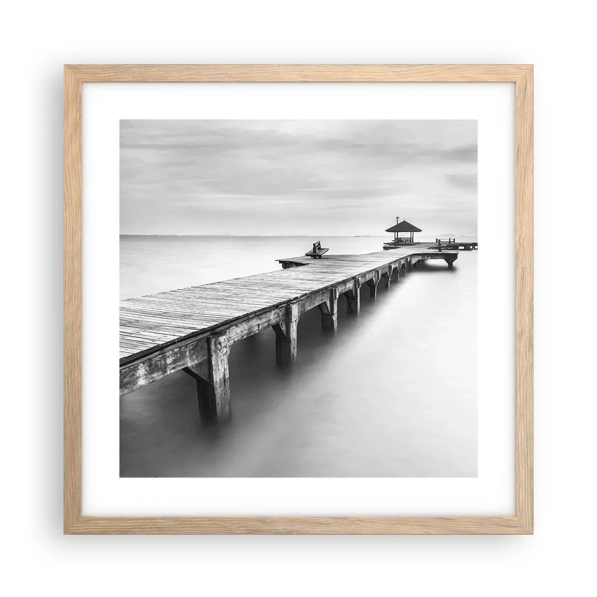 Plagát v ráme zo svetlého duba - Ďaleko od nás - 40x40 cm