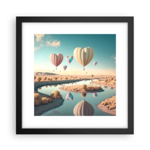Plagát v čiernom ráme - Láska ťa nechá vzlietnuť - 30x30 cm