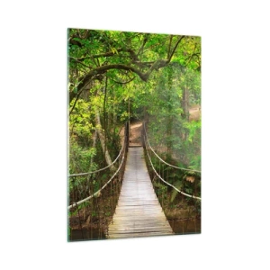 Obraz na skle - Lebo na záhrade rastú popínavé rastliny - 50x70 cm