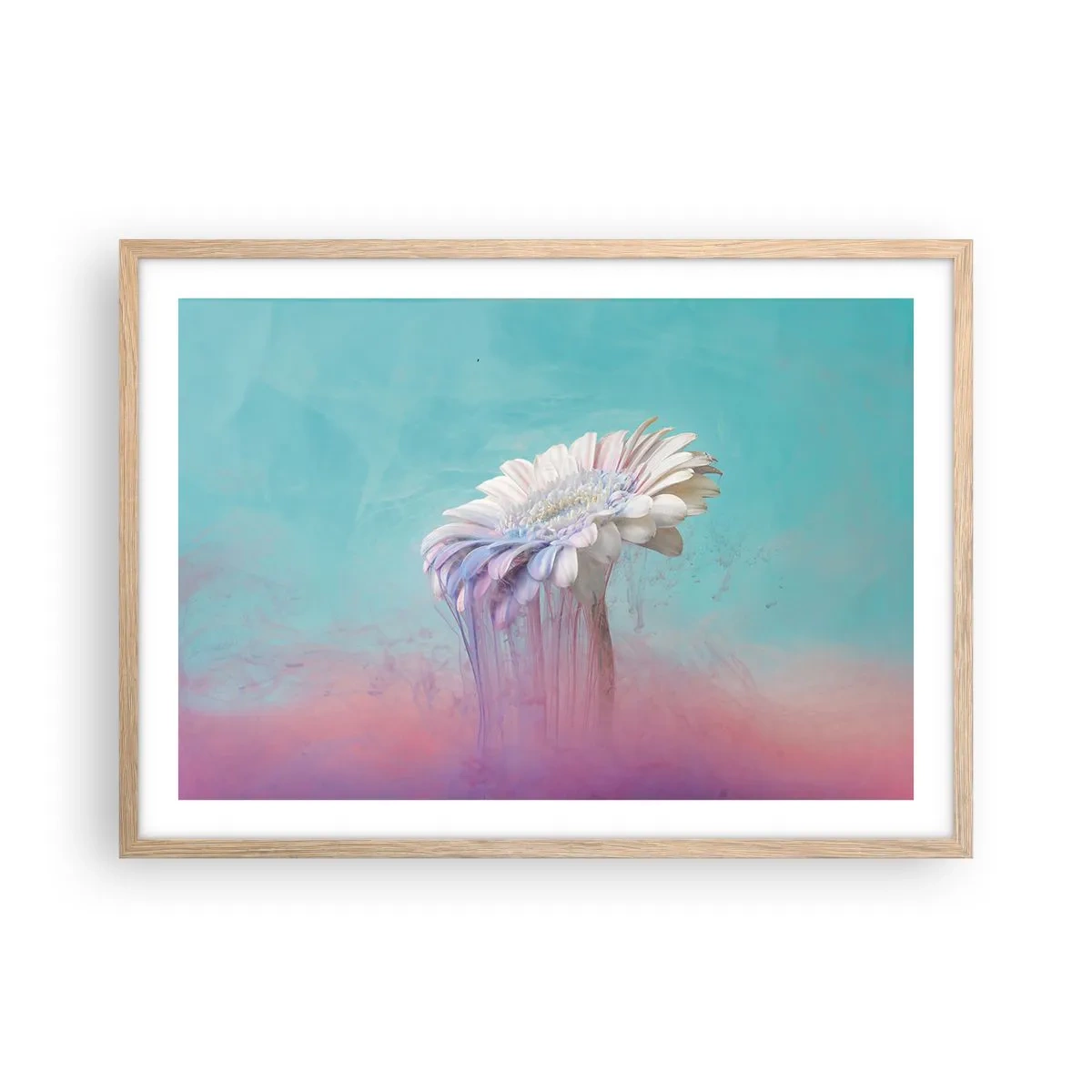 Plagát v ráme zo svetlého duba - Záhrobia kvetín - 70x50 cm