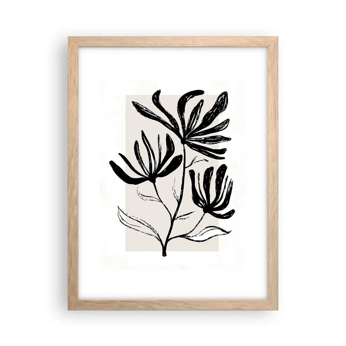 Plagát v ráme zo svetlého duba - Náčrtok pre herbár - 30x40 cm