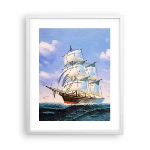 Plagát v bielom ráme - Hrdo s vetrom - 40x50 cm