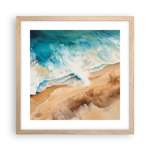 Plagát v ráme zo svetlého duba - Vlna, ktorá sa vracia - 40x40 cm