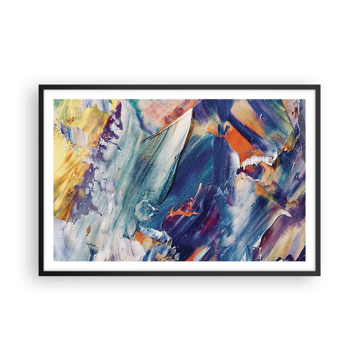 Plagát v čiernom ráme - Chaos farieb - 91x61 cm