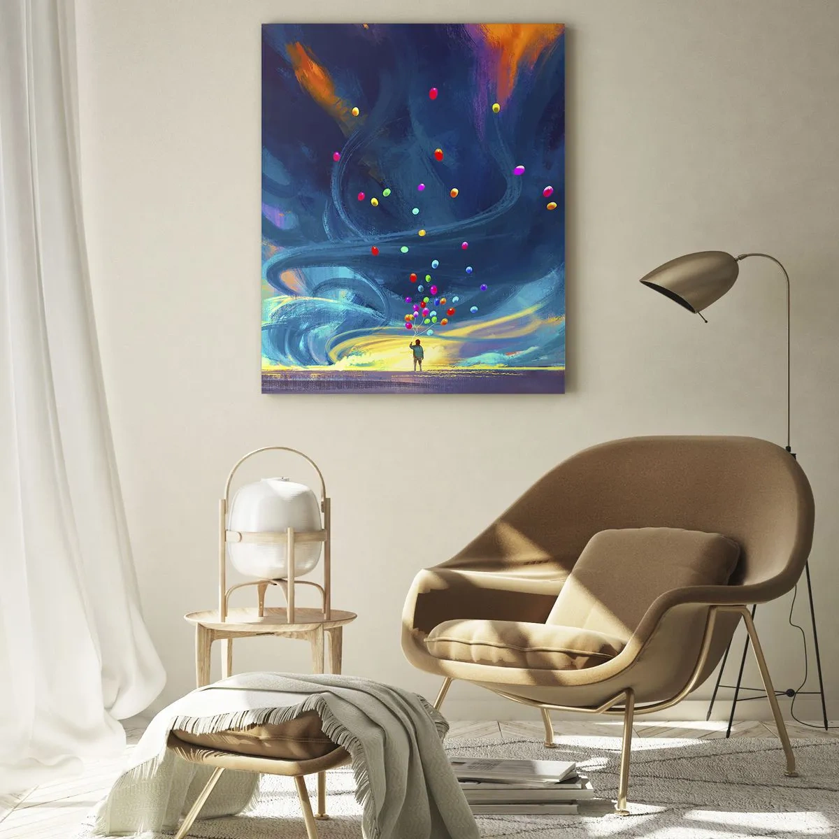 Obraz na skle - Na modrý vietor - 70x100 cm