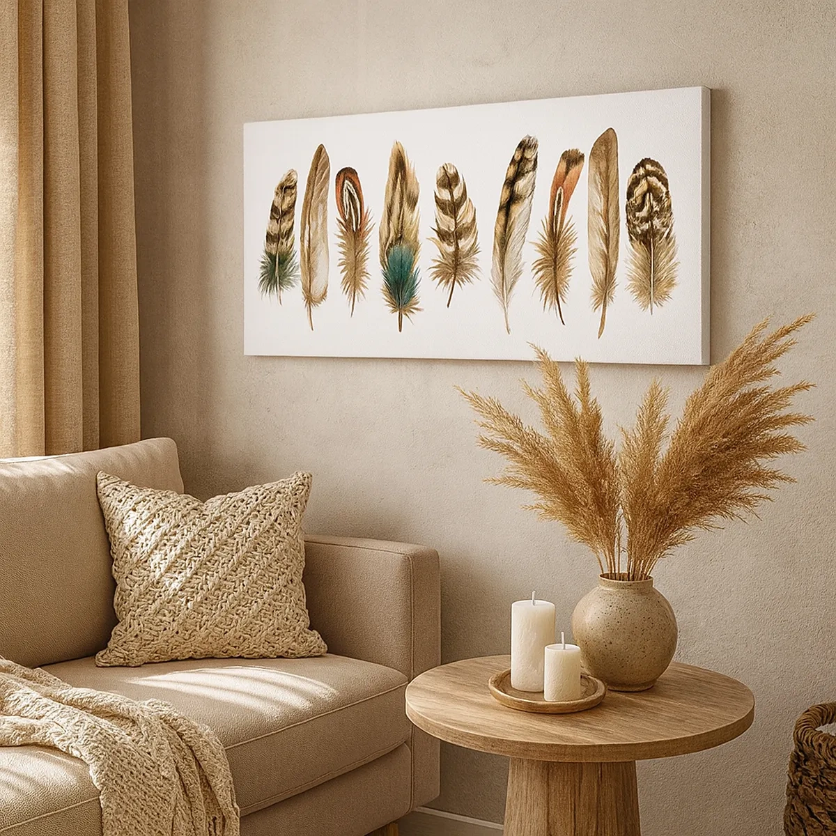 Obraz na plátne - Operená variácia - 30x30 cm