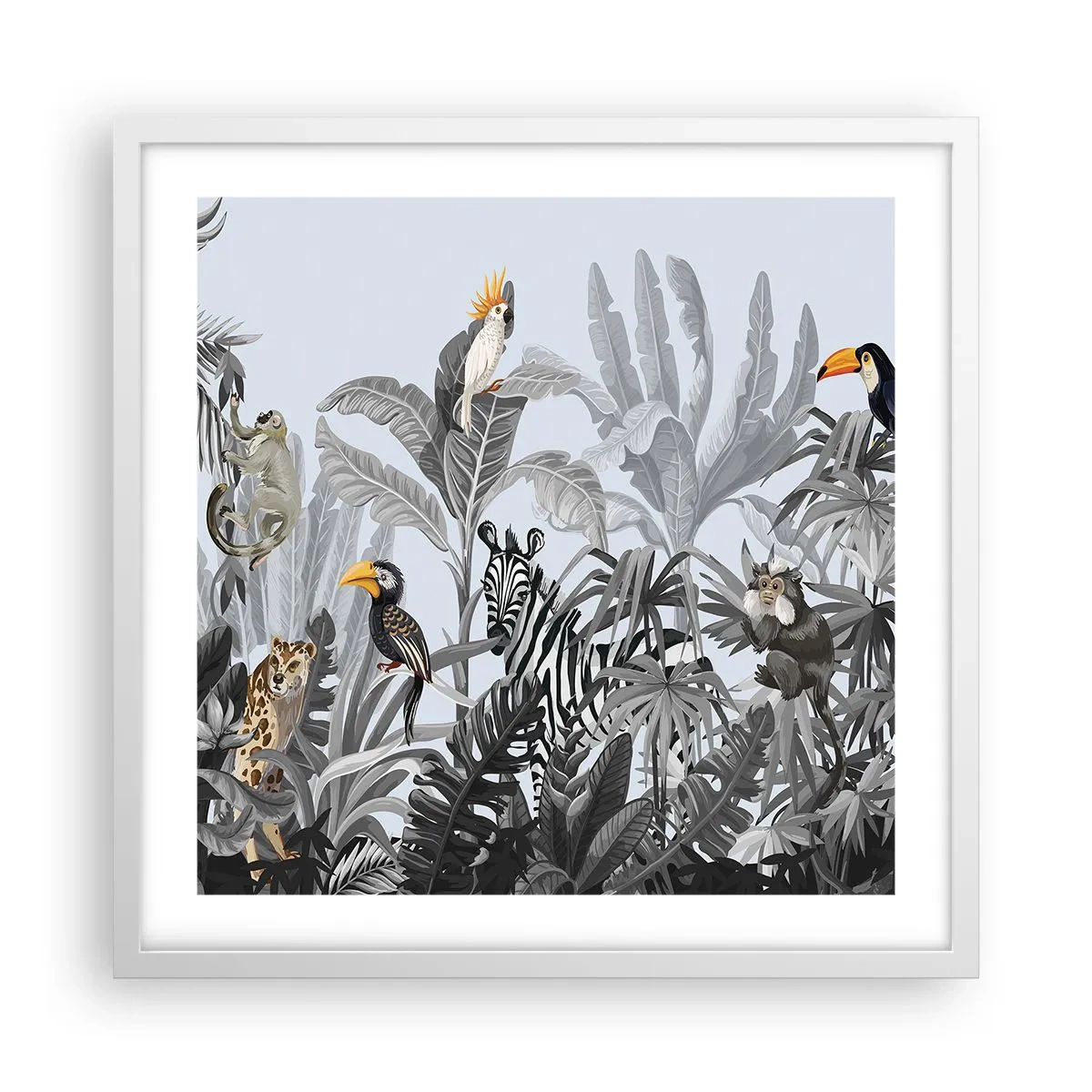 Plagát v bielom ráme - Africká rozprávka - 50x50 cm