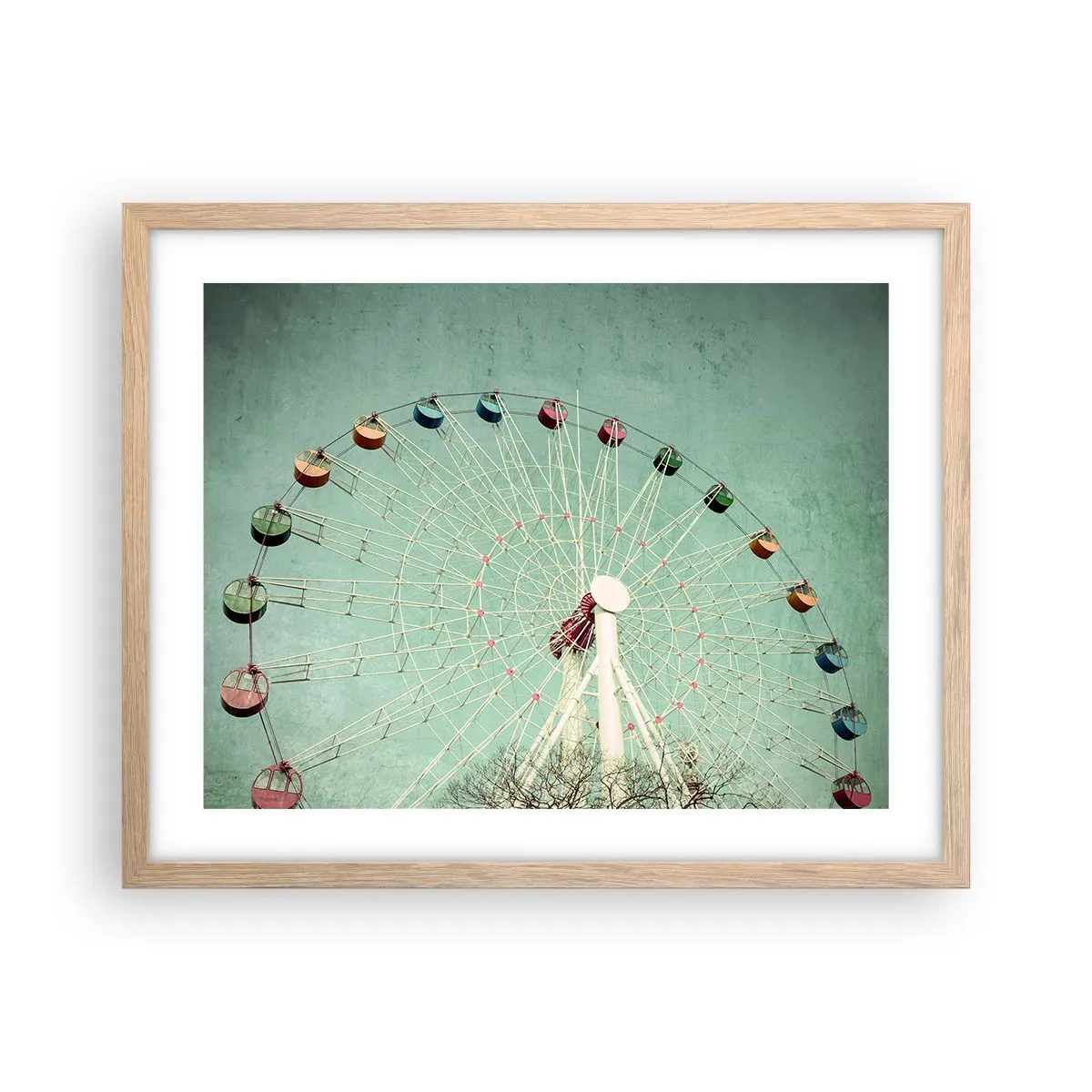 Plagát v ráme zo svetlého duba - Pozývame vás na zábavu - 50x40 cm