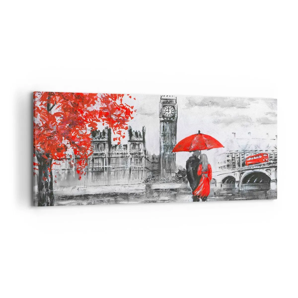 Obraz na plátne - Zamilovaní do Londýna - 100x40 cm