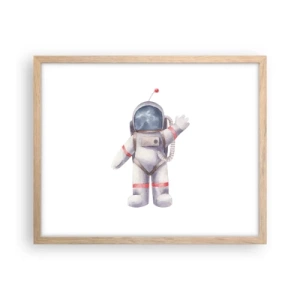 Plagát v ráme zo svetlého duba - Tak zatiaľ! - 50x40 cm