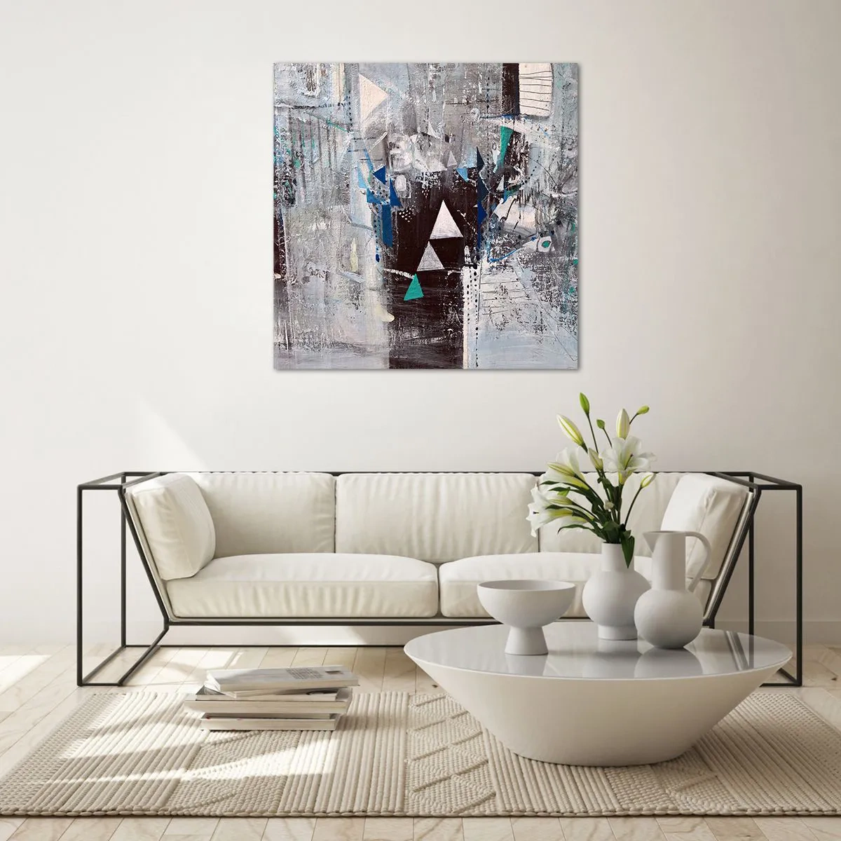 Obraz na skle - Prednostné poradie trojuholníkov - 50x50 cm