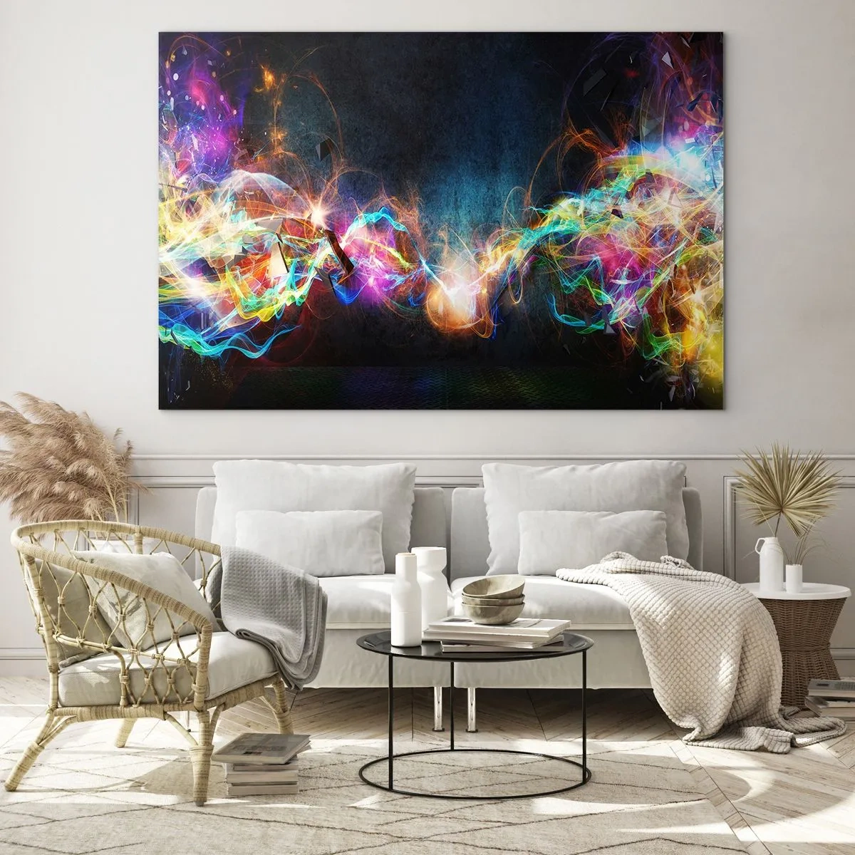 Obraz na skle - Radostne proti tme - 120x80 cm