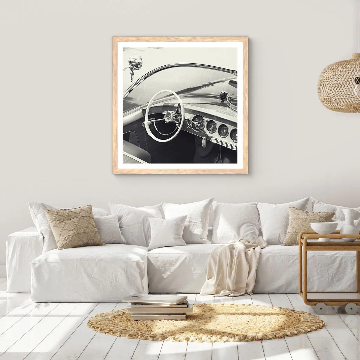 Plagát v ráme zo svetlého duba - Počasie pre bohatých - 40x40 cm