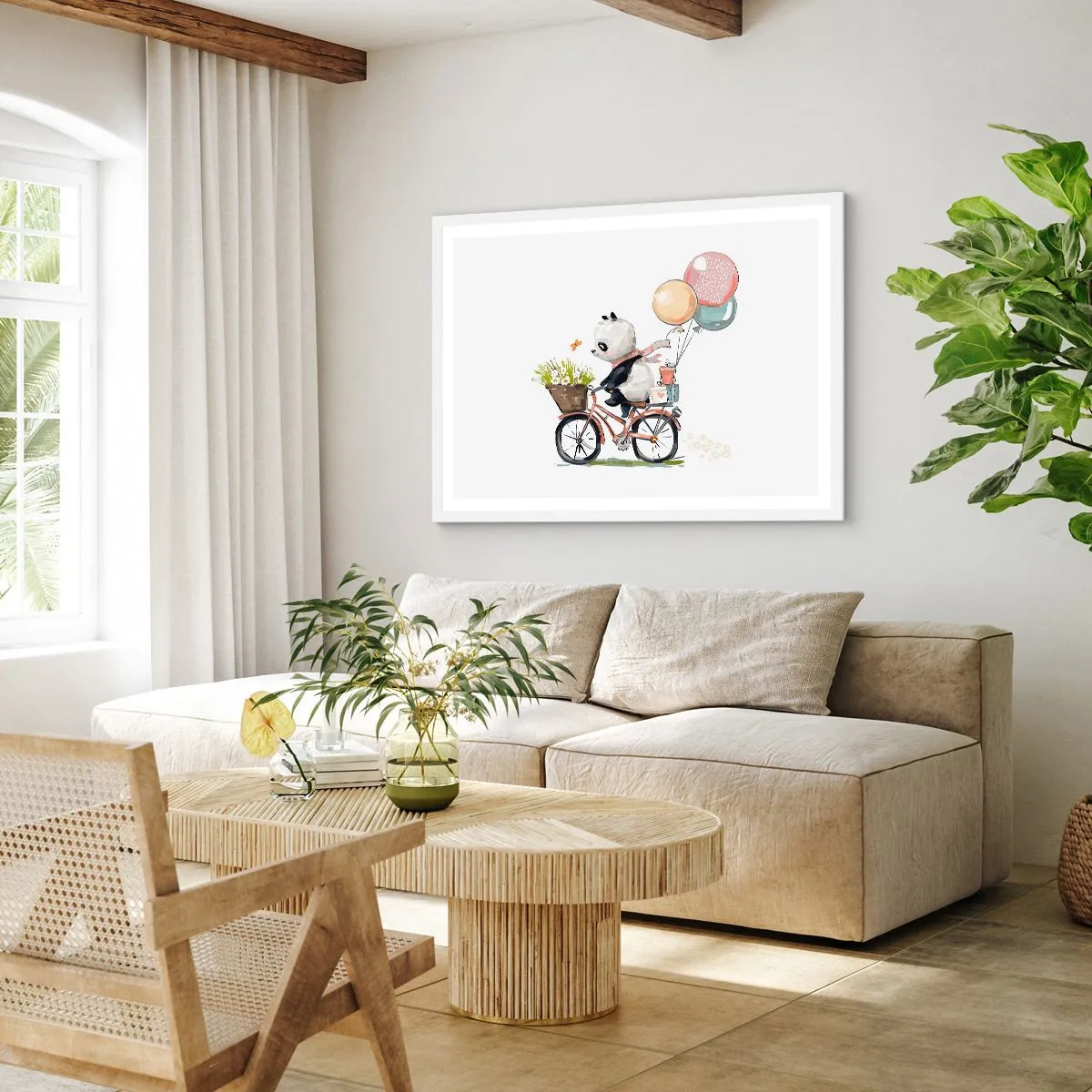 Plagát v bielom ráme - Šťastný deň - 91x61 cm