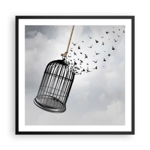 Plagát v čiernom ráme - Viera… nádej… sloboda! - 60x60 cm