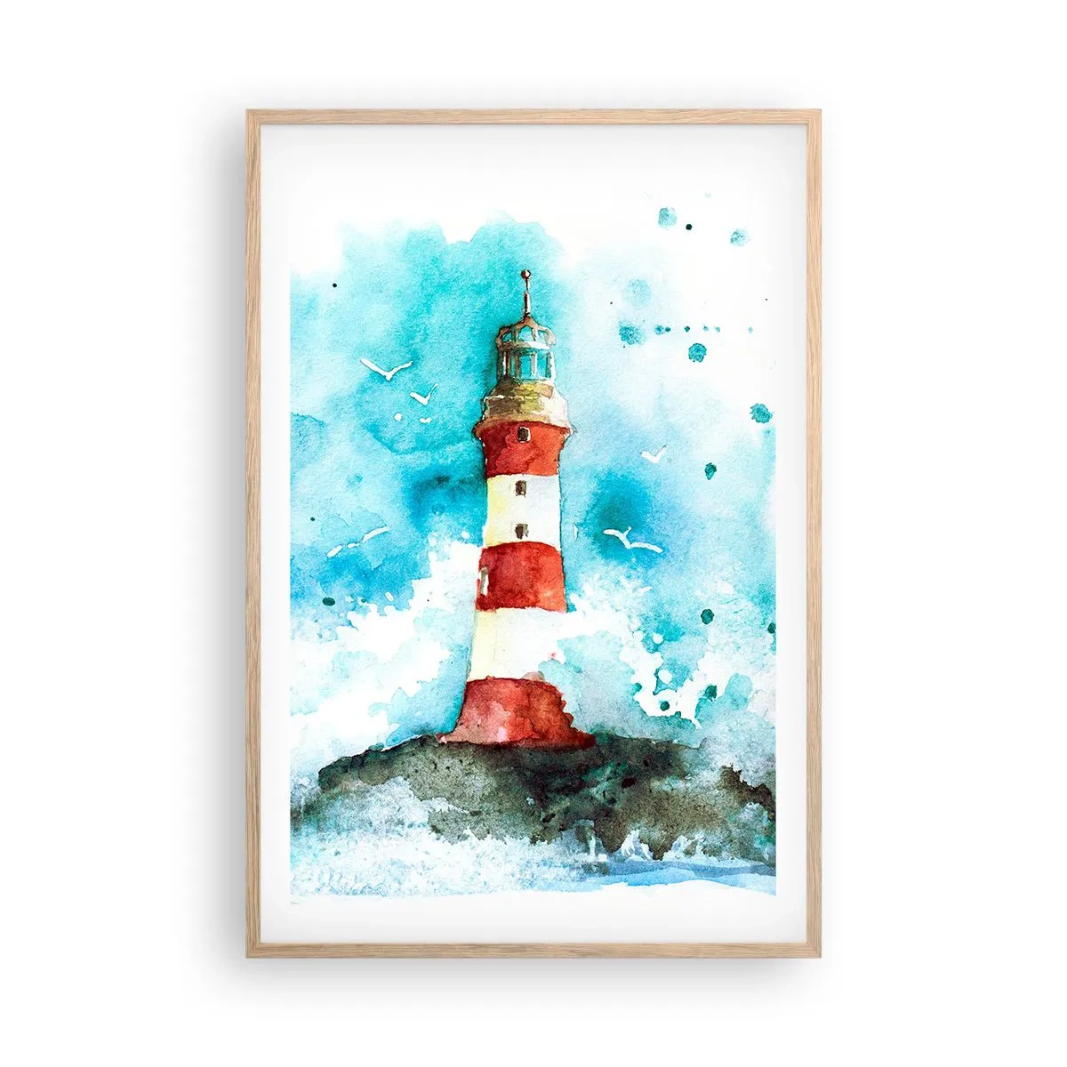 Plagát v ráme zo svetlého duba - Jednota živlov - 61x91 cm