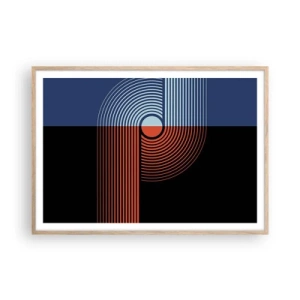 Plagát v ráme zo svetlého duba - V geometrickom objatí - 100x70 cm