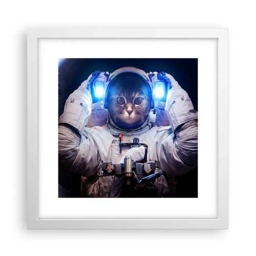 Plagát v bielom ráme - Houston, máte problém - 30x30 cm