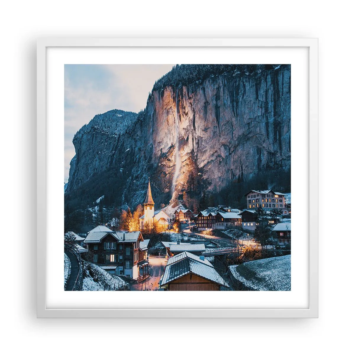 Plagát v bielom ráme - Svetlý duch zimy - 50x50 cm