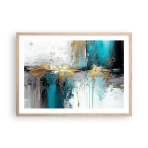 Plagát v ráme zo svetlého duba - Všetko plynie - 70x50 cm