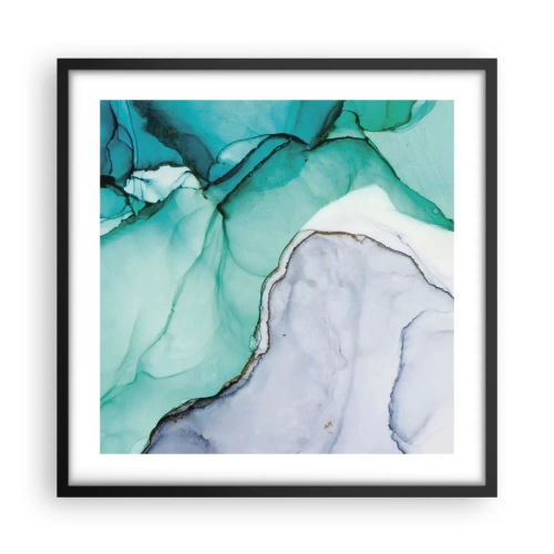 Plagát v čiernom ráme - Štúdia v tyrkysovej - 50x50 cm