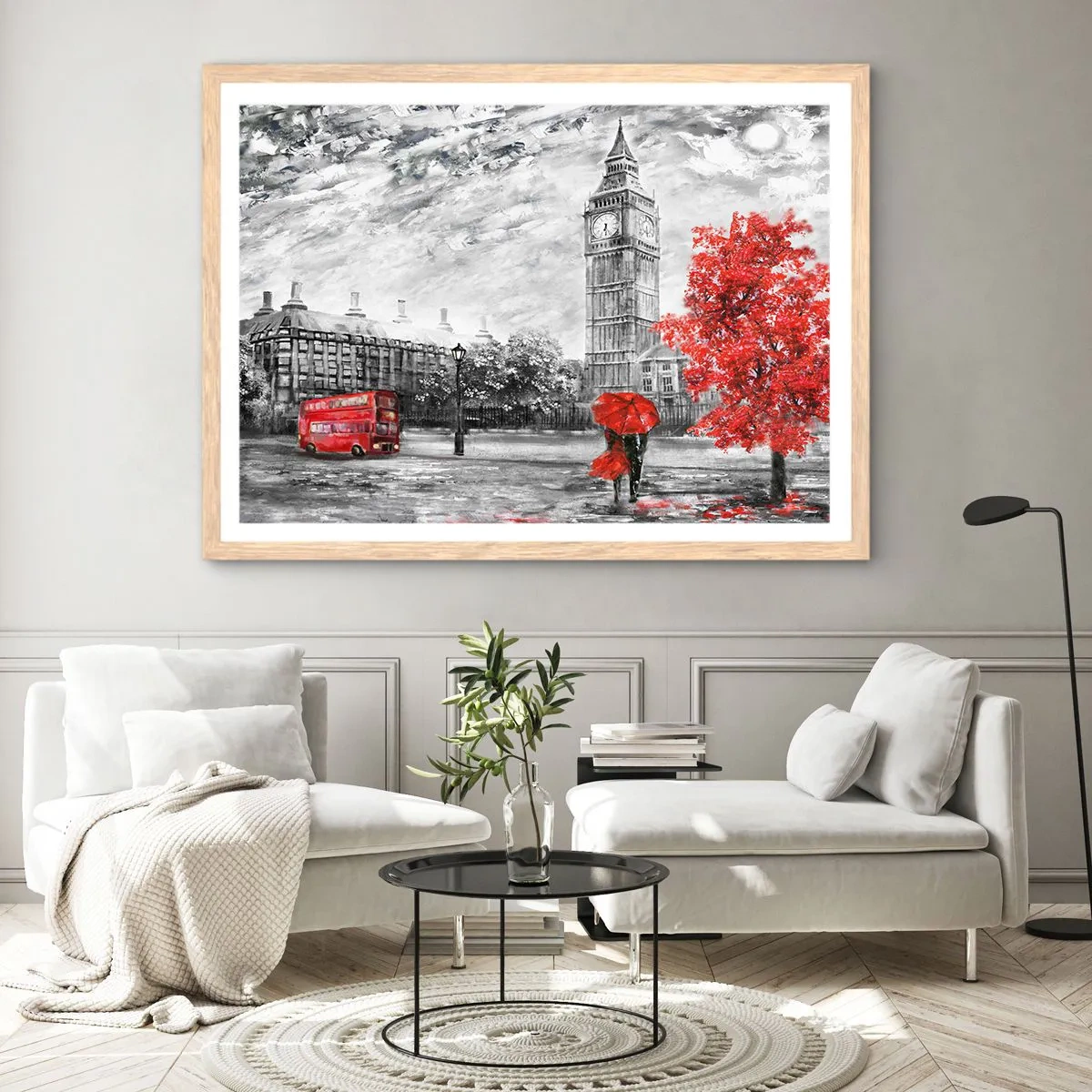 Plagát v ráme zo svetlého duba - Vzrušujúci deň - 50x40 cm