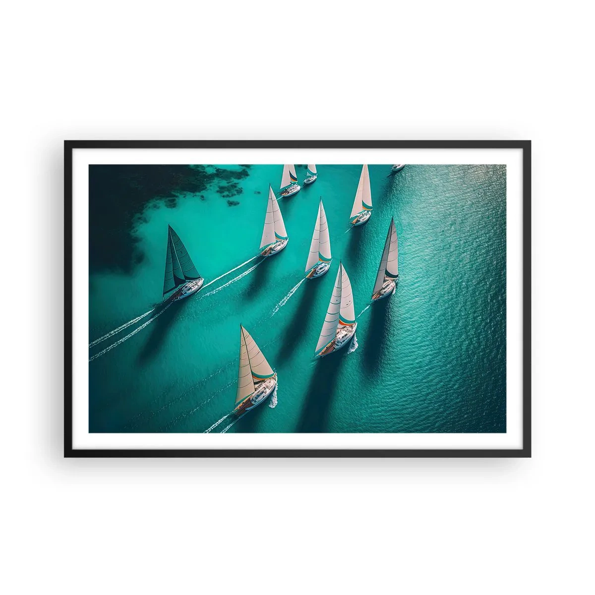 Plagát v čiernom ráme - Zápasenie s vetrom - 91x61 cm