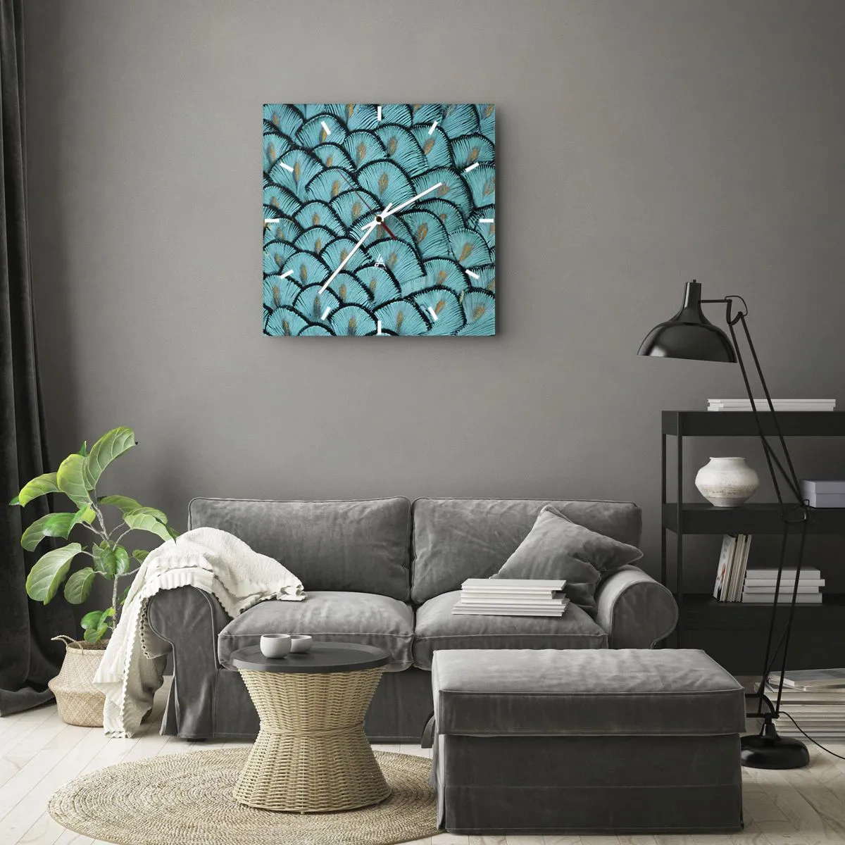 Nástenné hodiny - Veľká slávnosť peria - 40x40 cm