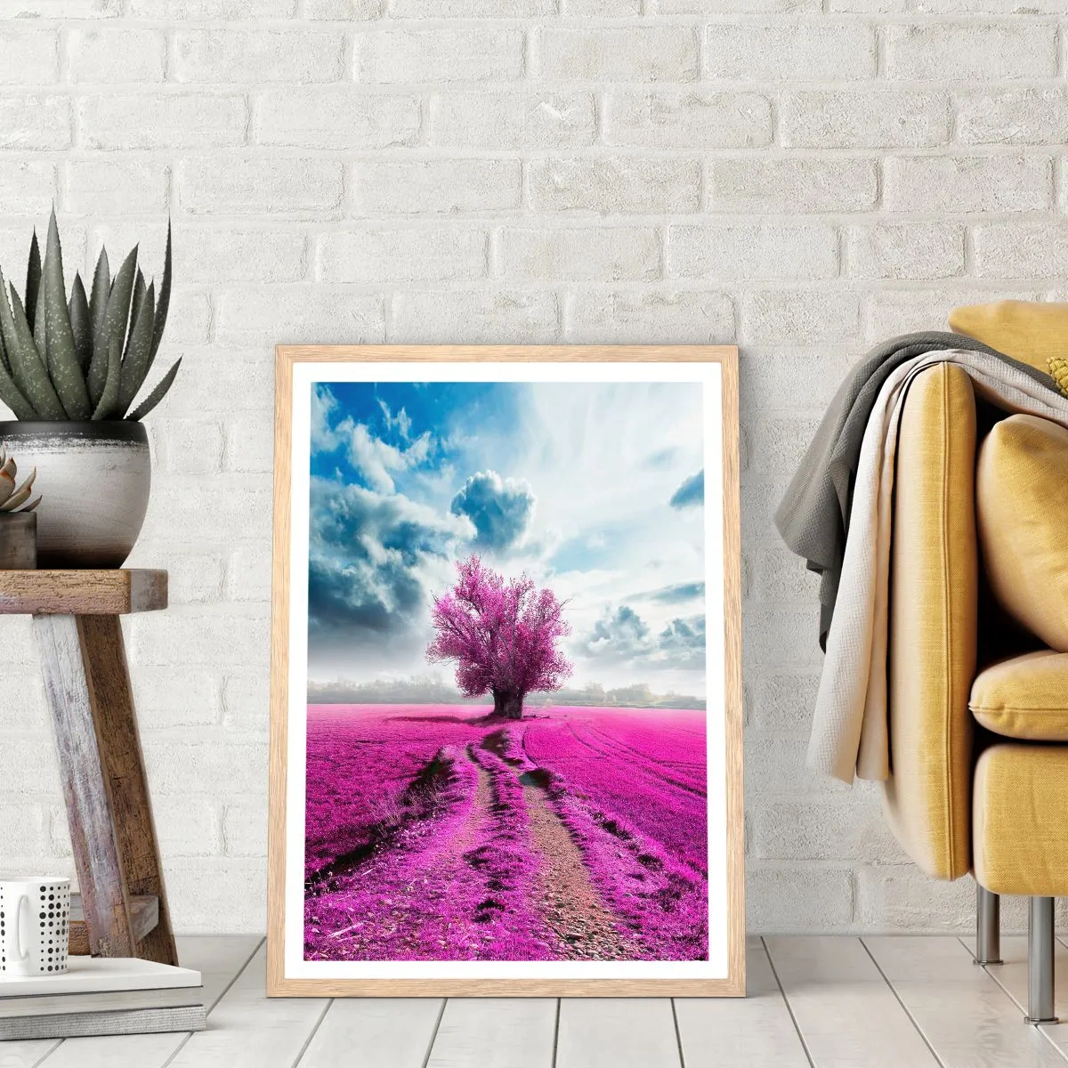 Plagát v ráme zo svetlého duba - Vresoviská - divočina - 50x70 cm