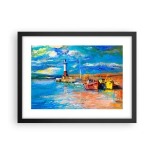 Plagát v čiernom ráme - Popoludní v dúhovom zálive - 40x30 cm