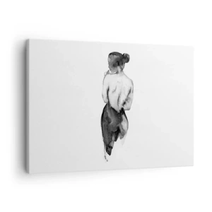 Obraz na plátne - Postava ženy zachytená jemným akvarelom - 70x50cm - Miznúci svet - Moderná nástenná dekorácia do obývacej izby a spálne ARTTOR